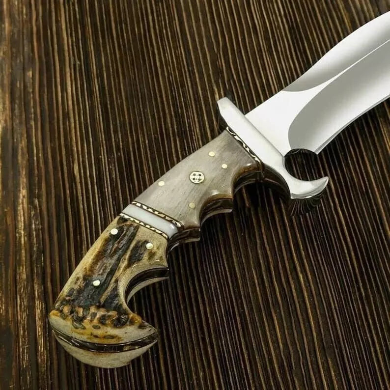 HUNTING KNIVES - Custom Handmade D2 15" Hunting Crocodile Dundee High Polish Survival Bowie Knife