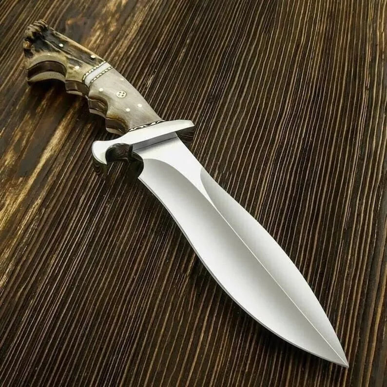 HUNTING KNIVES - Custom Handmade D2 15" Hunting Crocodile Dundee High Polish Survival Bowie Knife