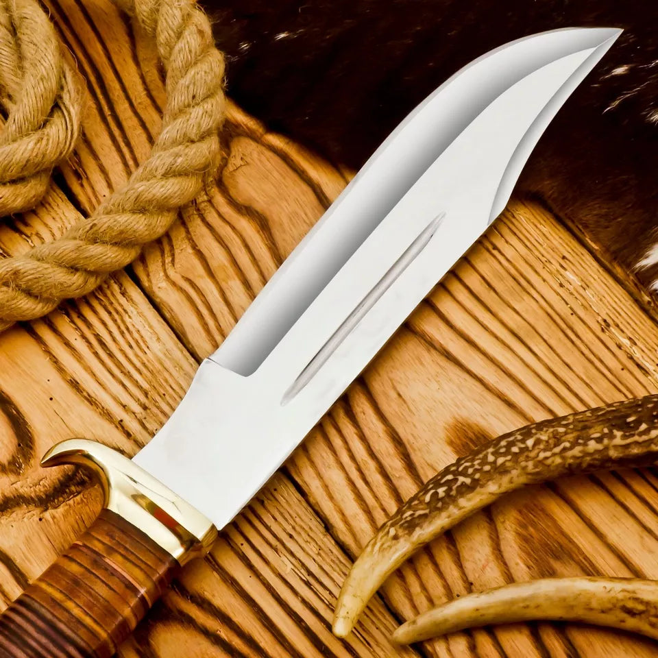 HUNTING KNIVES - 17" Custom Handmade D2 Hunting Crocodile Dundee High Polish Survival Bowie Knife