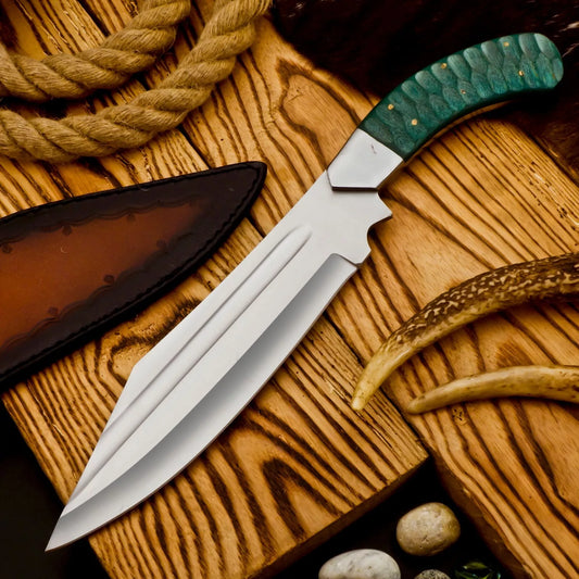 HUNTING KNIVES - RARE CUSTOM HANDMADE D2 TOOL STEEL HUNTING SURVIVAL BOWIE KNIFE CAMPING KNIFE