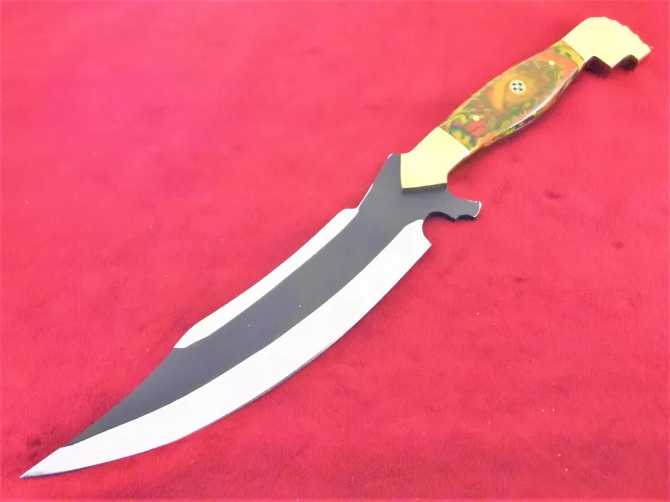 HUNTING KNIVES - CUSTOM HANDMADE D2 STEEL FULL TANG DAGGER BOWIE HUNTING CAMPING SURVIVAL KNIFE
