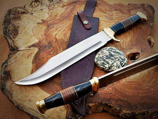 HUNTING KNIVES - Handmade D2 18" Hunting Crocodile Dundee High Polish Survival Bowie Knife